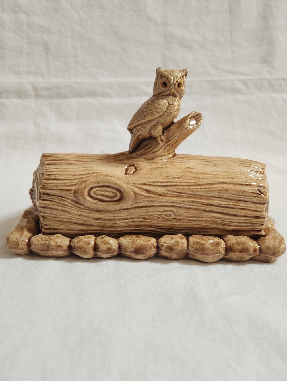 Vintage Cramer Mold Owl Butter Dish AS IS